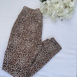 Michael Kors Brown and Black Skinny Pants with Animal Print